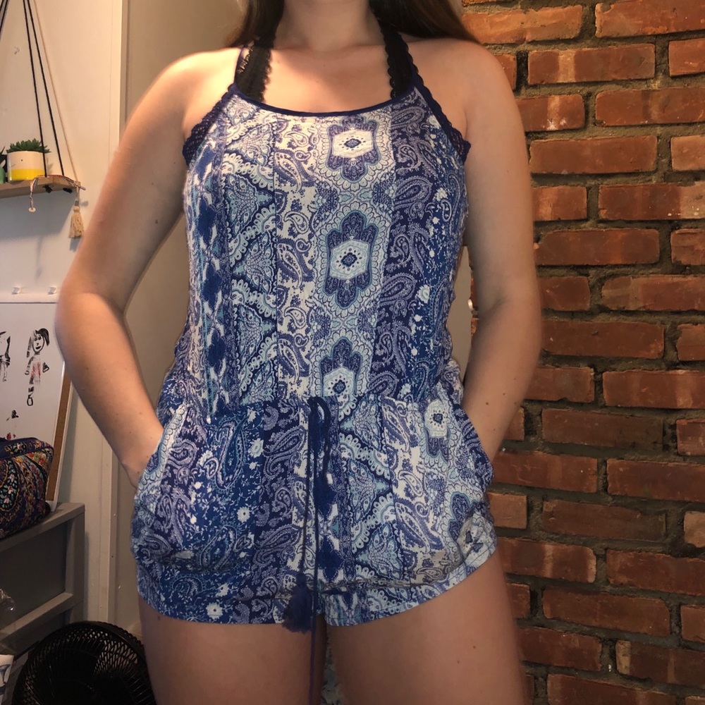 Paisley Blue Romper